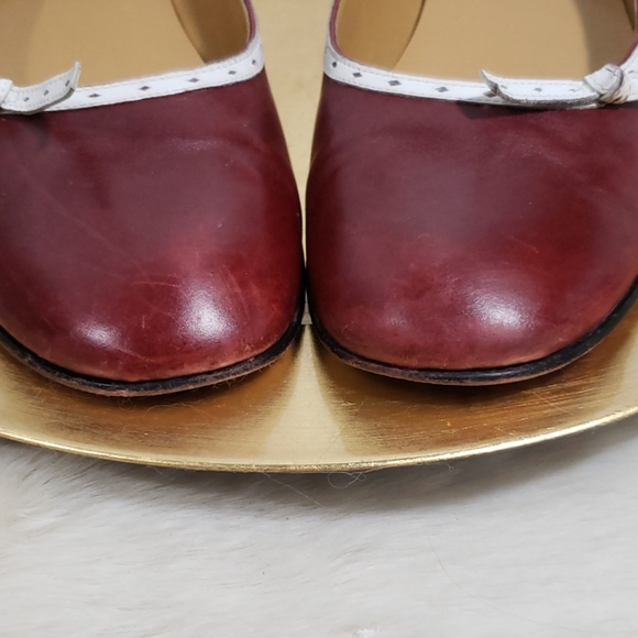 8m cranberry white trimmed slip on shoes - Picture 2 of 7